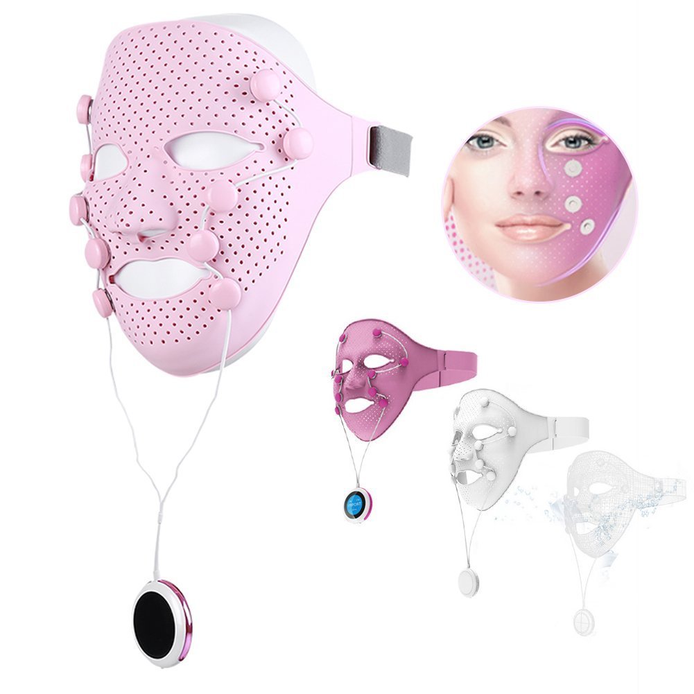 Gesichtsmasken Massagegerät, elektrisch 3D Magnetische EMS Vibrationsmassage Gesichtsmaske SPA 3 Modi Beauty Tool für die Anti Falten Hautpflege