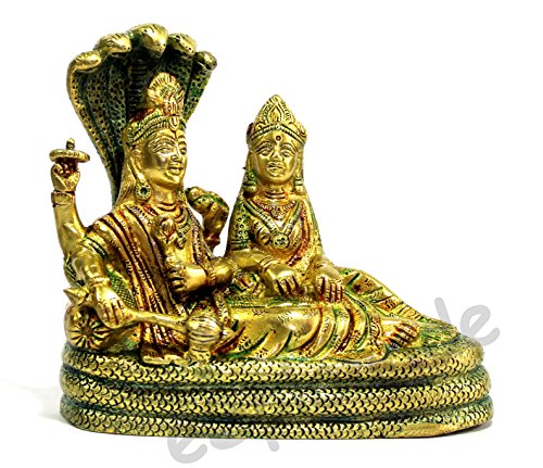 eSplanade Lakshmi Narayan färbte Bronze-Sammlerhandwerkskunst von Gott für Hauptdekoration. 6" Standard Mehrfarbig