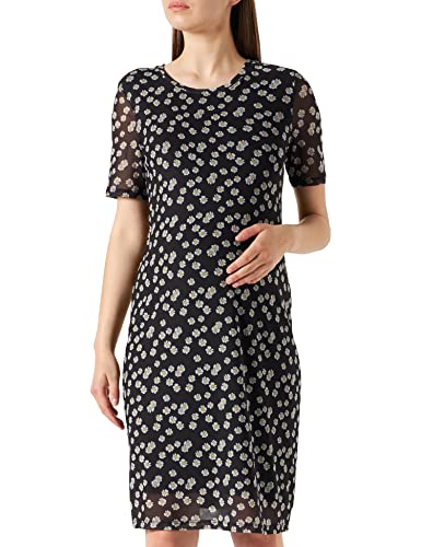 Supermom Damen Dress Ss Black Flower Kleid, Mehrfarbig P090), 36 (Herstellergröße: S)