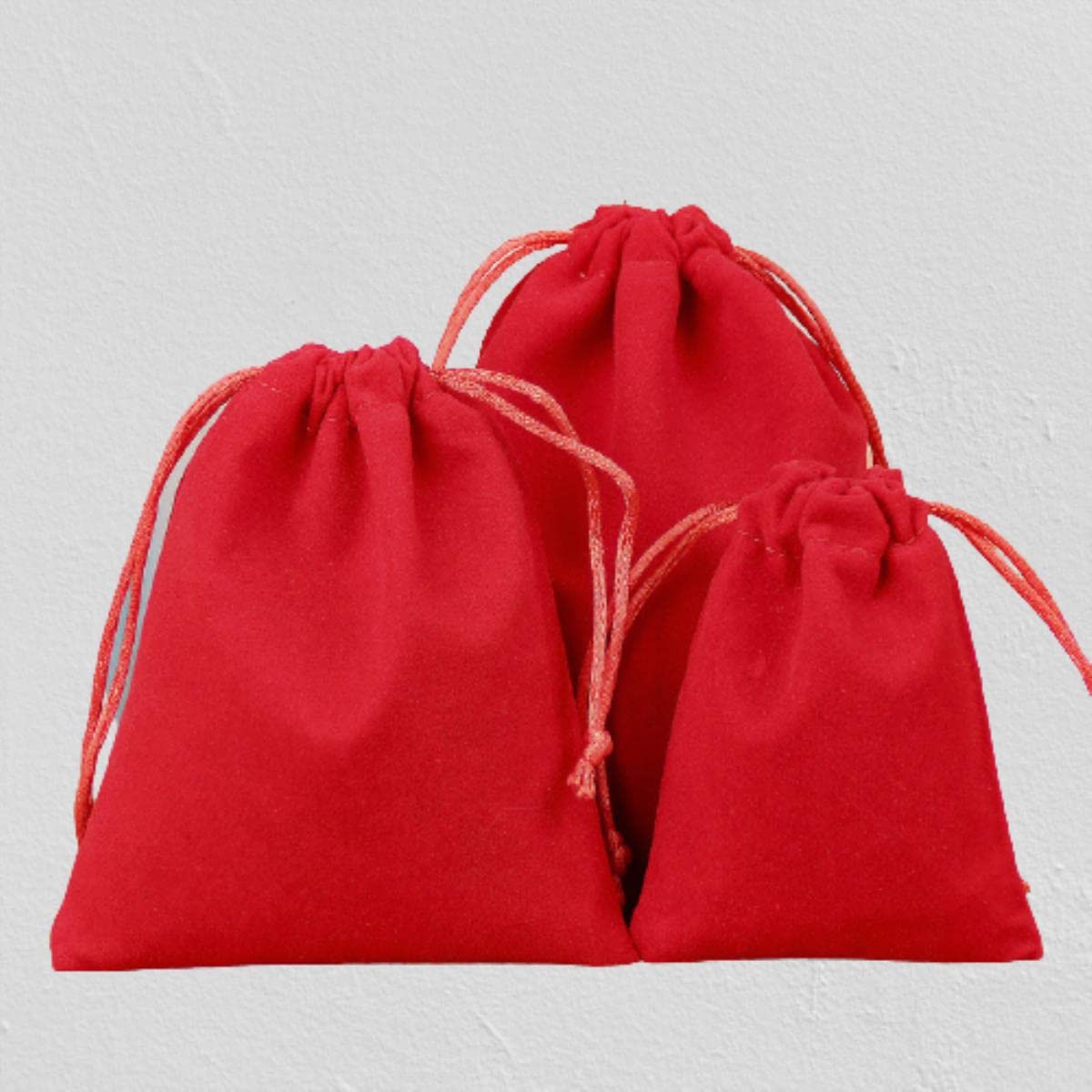 XULIANYI 50 Stück/viel weicher Stoff Samt Kordelzug Geschenktüten für Hochzeit Party Verschiedene Größen Schmuckpaket Elegante Beutel - Rot, 15 x 20 cm (50 Stück)