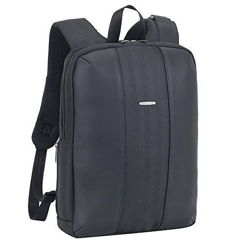 RIVACASE Laptop Rucksack bis 14" - Urbane Businesstasche mit Belüftungssystem und extra gepolsterten Seiten - Schwarz