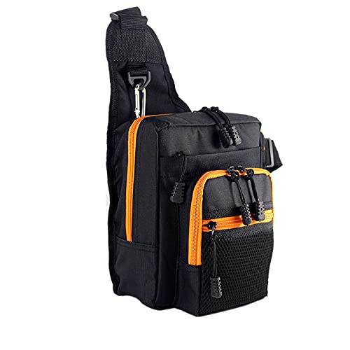 Tsadeer Wasserdichte Tasche für Handtaschenruten mit großer Kapazität, Angelrolle für Outdoor-Ausrüstung, ein schwarzer Schultergurt