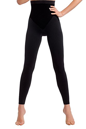 TESPOL sehr hochwertige Figurformende Damen-Shaping-Leggings Seamless, schwarz, Gr. XL (42)