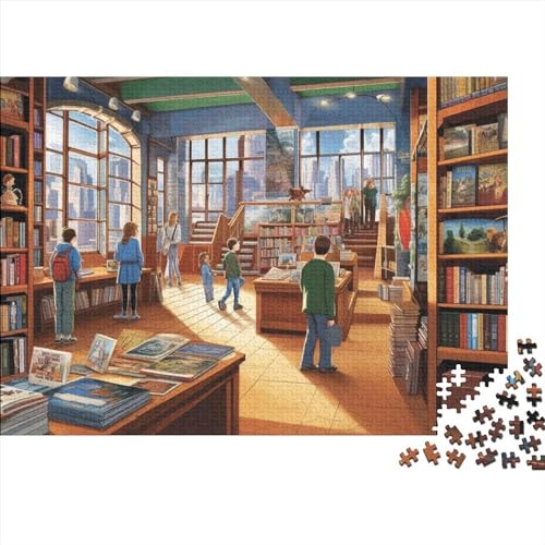 Bibliothek 500 Teile Puzzle für Erwachsene, lustige Heimdekoration, Stressabbau-Spielzeug, Bildungsspiel, Spielzeug, Intellektuelles Spiel, hochwertig und langlebig, 500 Teile (52 x 38 cm)