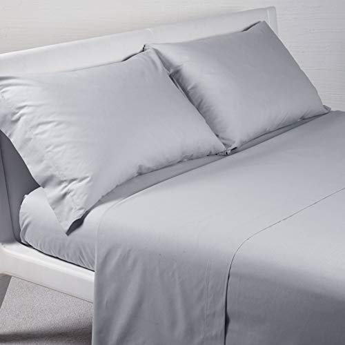 Caleffi Baumwolle einfarbig Bettwäsche-Set, Silber/schwarz, Einzelbett