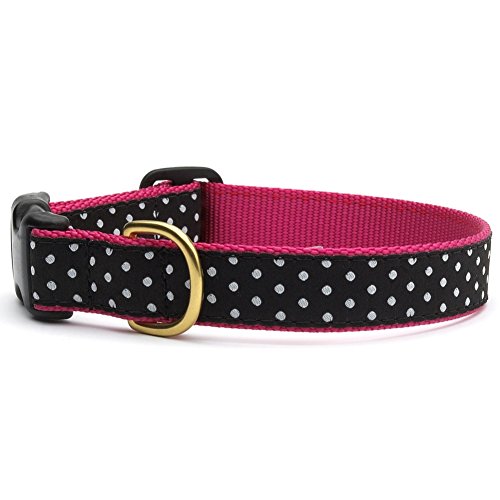 Animal World WDO-C-L Hundehalsband, Breit 1", L, schwarz/weiß Dot