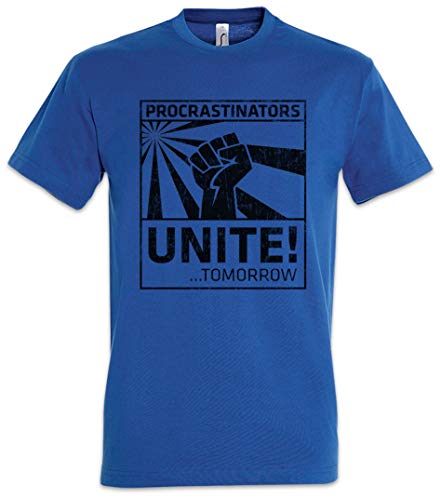 Urban Backwoods Procrastinators Unite Herren T-Shirt Blau Größe 4XL