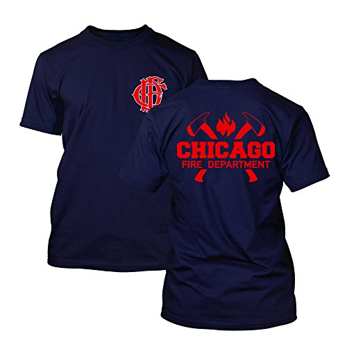 Chicago Fire Dept. - T-Shirt mit Axt-Logo und Schriftzug (Red Edition) (5XL)