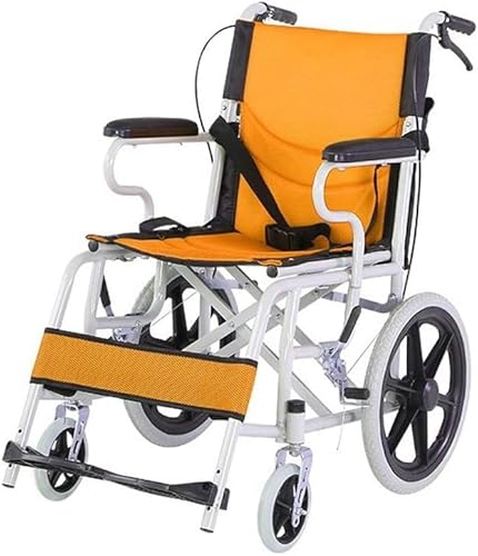 Leicht Aluminium Rollstuhl, Zusammenklappbar Leichtgewichtrollstuhl, mit Handgriffen zum Bremsen, Ultraleichter Rollstuhl Nur 11 Kg 3