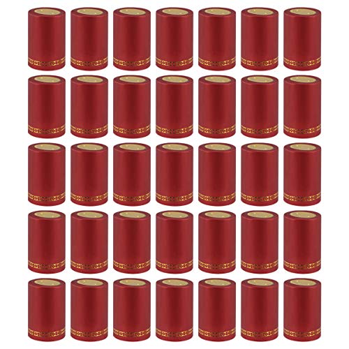 Cabilock 100 Stück 33 mm Schrumpfkapseln für Weinflaschen, versiegelt, mit Deckel oben, Deckel für Keller, Küche, Haus (rot)