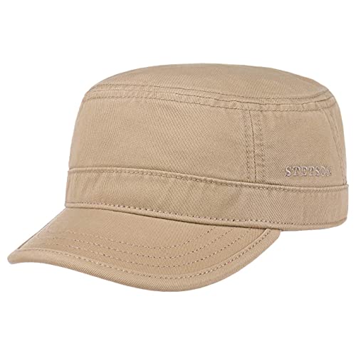 Stetson Gosper Army Cap Military Style Baumwollcap Kappe Urbancap Armycap (XXL/62-63 - Dunkelbeige)