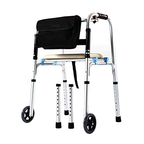 UnloU Gehhilfen für Senioren Gehhilfe, zusammenklappbar, leicht, Aluminium, höhenverstellbar, Rollator für ältere Menschen, Senioren, Behinderte, Rollator, langlebige Mobilitätshilfe schnell