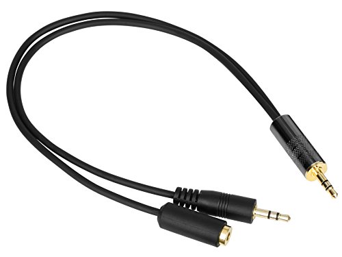 Movo MV-RC300 3,5 mm TRS auf TRS Line to Mic Dämpfungsglied-Kabel (-25 dB) mit Kopfhörer-Überwachung für DSLRs, Zoom, Tascam, Mixer und mehr