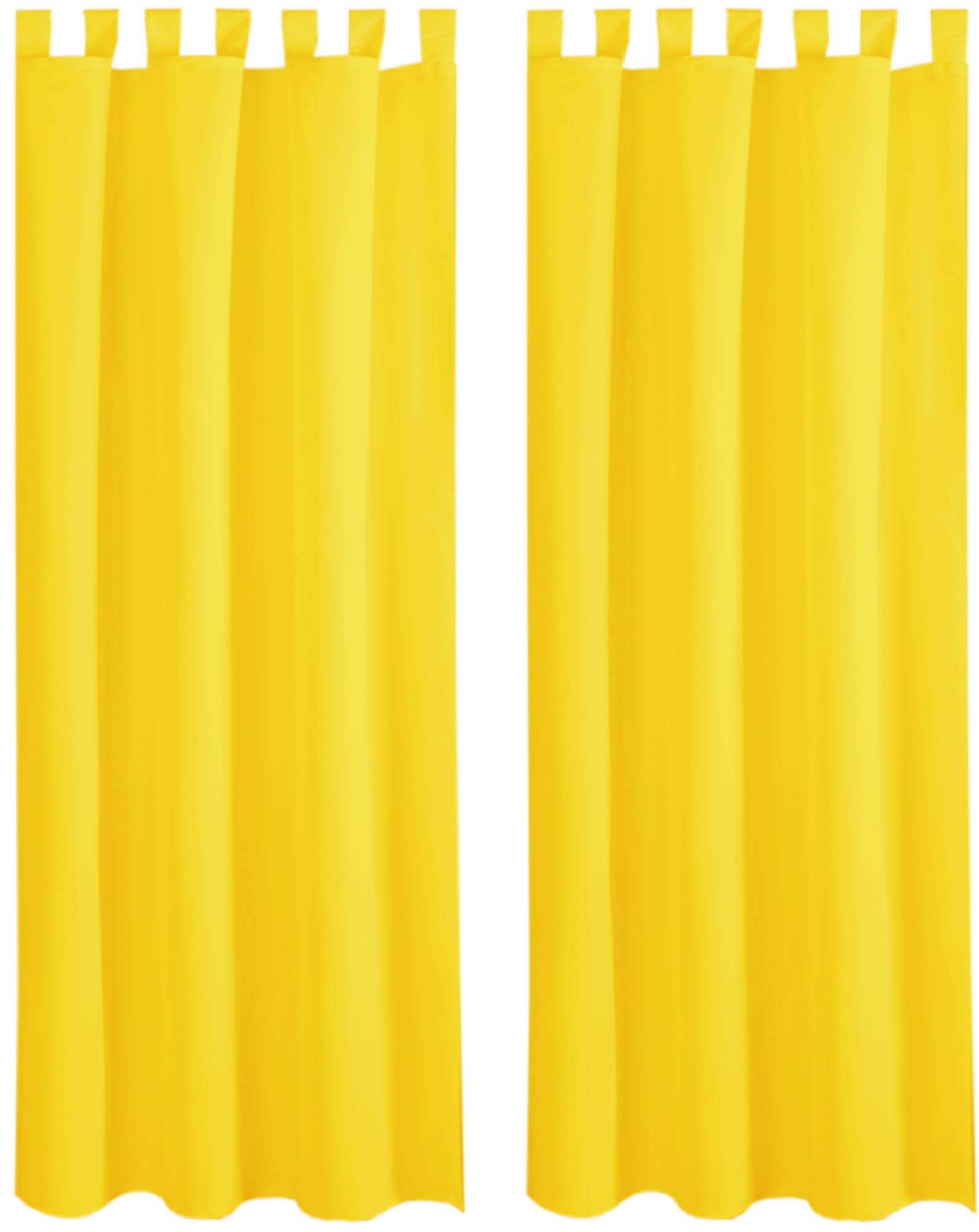 Bestlivings Blickdichte Gardine im 2er Pack mit Schlaufen (140x145 cm/Gelb), in vielen Farben