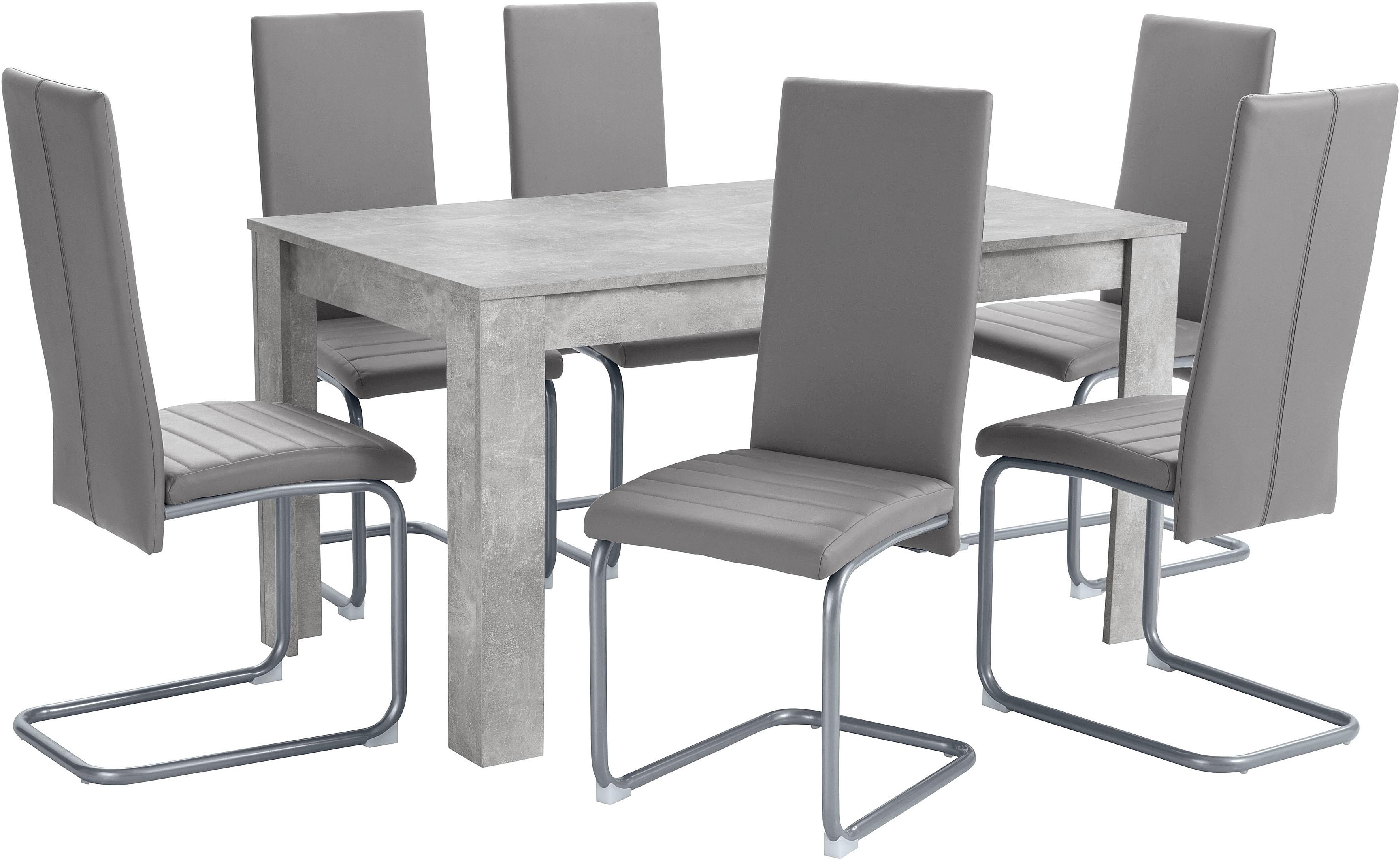Homexperts Essgruppe "Nitro", (Set, 7 tlg.), Tisch - Breite 140 cm + 6 Stühle 2