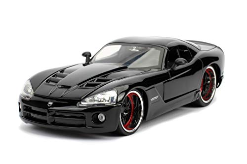 Jada Toys Fast & Furious Letty's Dodge Viper SRT-10, Spielzeugauto aus Die-cast, Auto, öffnende Türen, Kofferraum & Motorhaube, Maßstab 1:24, glänzend schwarz