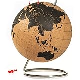 Suck UK Large Cork Globe / Großer Kork Globus – halten Sie ihre Reisen, Abenteuer und Erinnerungen fest | Push Pins enthalten | Groß | 30 cm | Reisezubehör | Lehrreiche Weltkarte