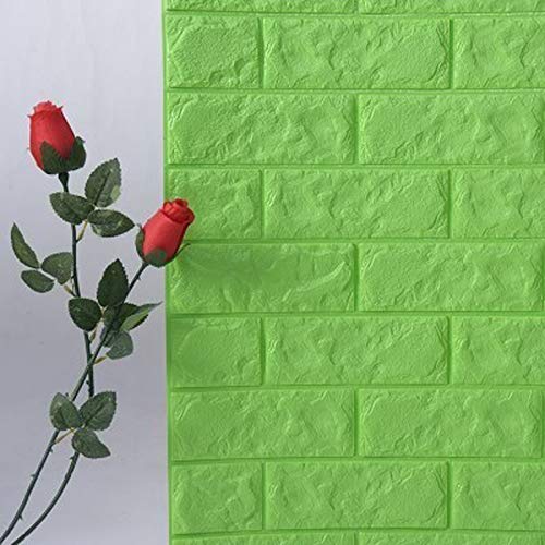 Wandsticker & Wandfiguren 3D applique Hintergrund-Aufkleber-Loch-Wand-Plakat Stereo-Wand-Aufkleber Wohnzimmer Concealer Dekoration TV-Tapete Wanddekoration (Color : Green)