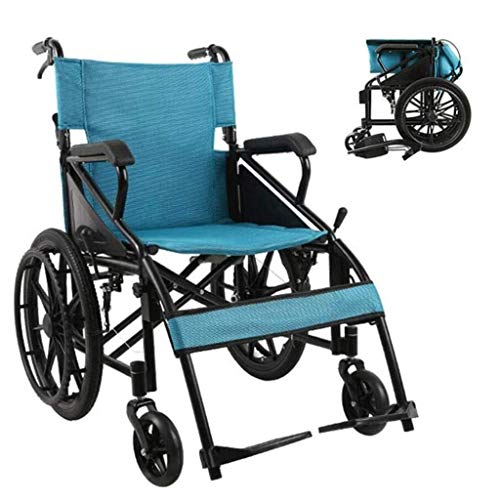 Rollstuhl faltbar, manuell mit nicht pneumatischem Reifen, verstellbares Fußpedal, Doppelbremse, behindertengerechter/älterer Schieberoller, selbstfahrend, trag