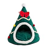 Jilin Katzenhöhle in Weihnachtsbaum-Form, Zelt für Innenbereich, kleine bis große Katzen, maschinenwaschbar, ultraweiches Kissen, rutschfest, warmes Katzenzelt