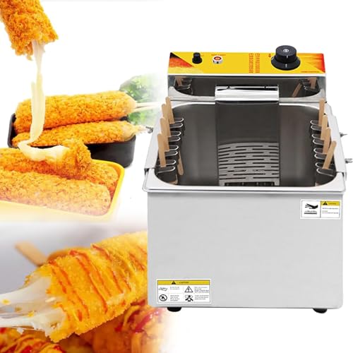 DOZPAL Kommerzielle Fritteuse – Hot Dog Maker Maschine Corn Dog Fritteuse für Restaurant, Geschäft, Zuhause – Temperatur einstellbar