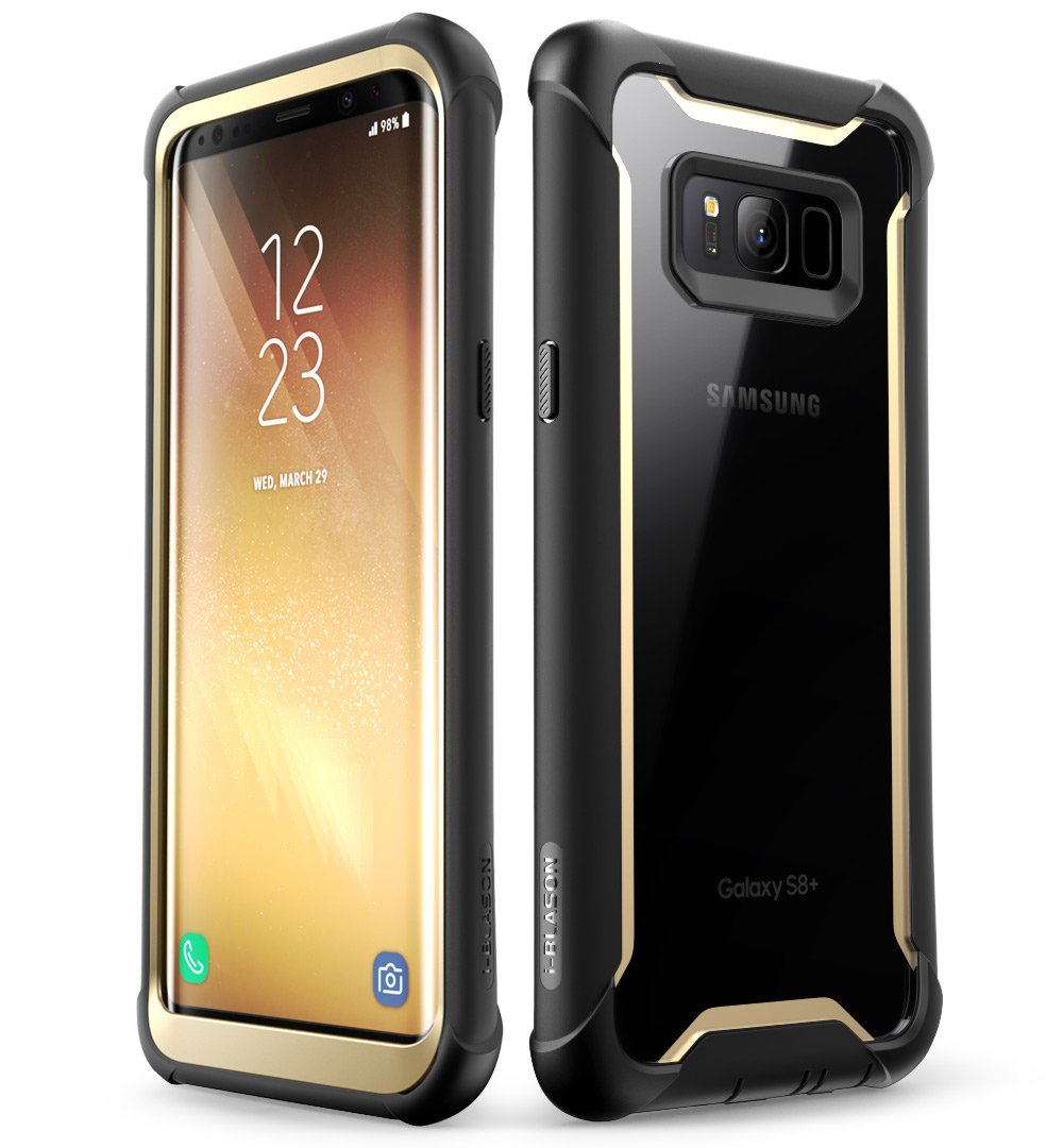 i-Blason Samsung Galaxy S8 Plus Hülle [Ares] Handyhülle 360 Grad Case Robust Schutzhülle Cover mit eingebautem Displayschutz für Galaxy S8 + Plus, Gold