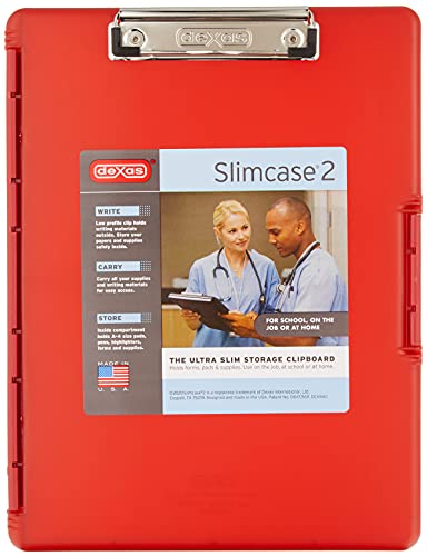 Dexas 3517-J101 Slimcase 2 Storage Clipboard with Side Opening, Strawberry