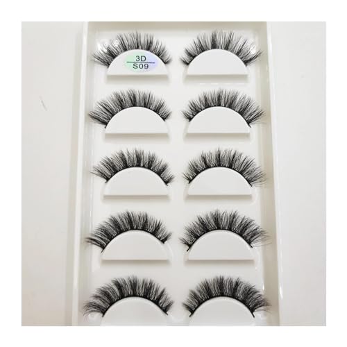 FULIMEI 16 Stil 5 0/100 Paar dicke Wimpern natürliche falsche Wimpern weiche gefälschte Wimpern Wispy Make-up Faux (Color : 5 Pairs S09, Size : 25Boxes 125Pairs)
