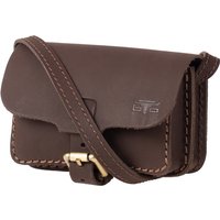 MIKA 28073222 - Schultertasche aus Echt Leder/Sattelleder, Damen Handtasche mit unterteiltem Hauptfach, Ledertasche für Frauen, Umhängetasche in braun, Lederhandtasche ca. 15 x 5 x 11 cm