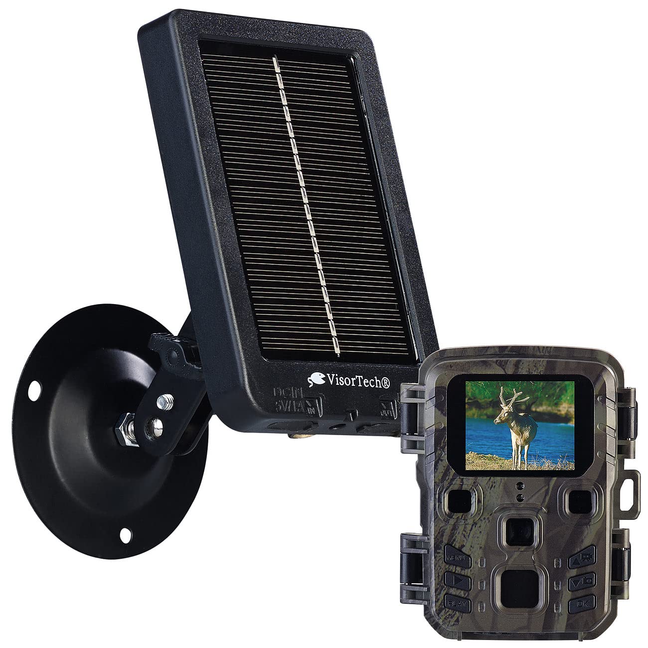 VisorTech Wildtierkameras: Full-HD-Wildkamera mit PIR-Sensor, Nachtsicht, inkl. Akku-Solarpanel (Wildüberwachungskamera, Fotofallen Wildkamera, Überwachungscamera)