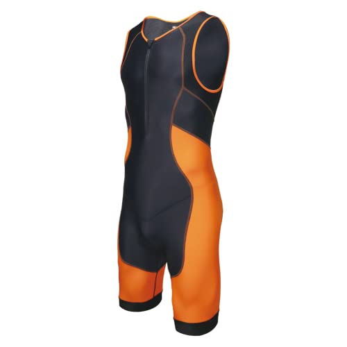 CGLRybO Herren Pro Trisuit Kurzarm Triathlon Anzug Best For Ironman Racing Tri Suit, Orange, XL