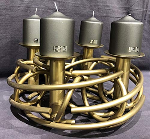 Fink - Dekokranz, Leuchter, Adventskranz - Corona - 4-flammig - matt Gold - Ø 40 cm