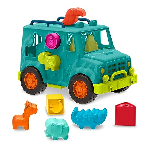 B. Toys BX2024Z B.Toys Happy Cruisers-Tierrettungsfahrzeug mit Leuchtend bunter Steckspiel-Funktion, geeignet ab 12 Monaten-45533, Mehrfarbig