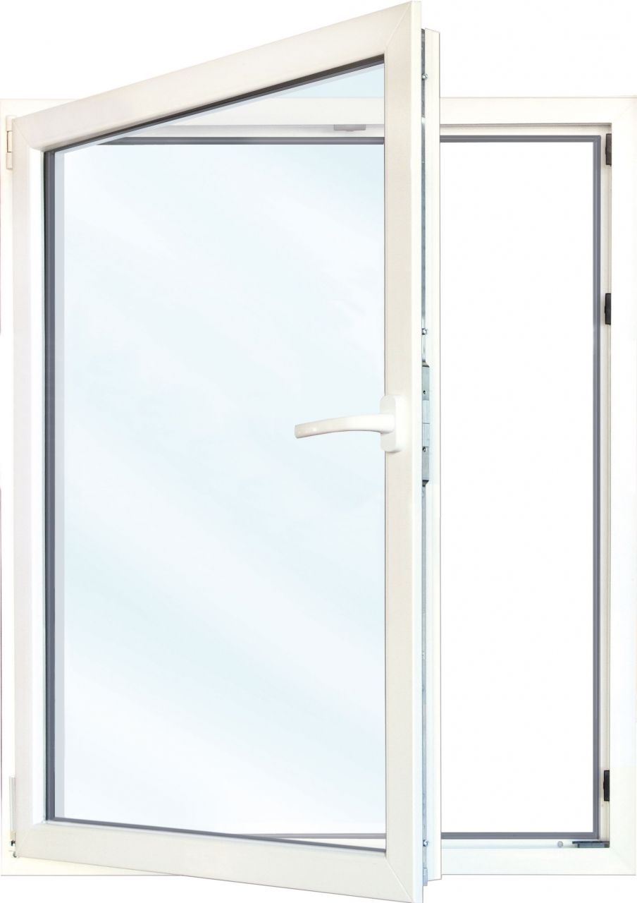 Meeth Fenster 100 x 60 cm DIN links 1 flügelig Dreh-Kipp weiß/ titan