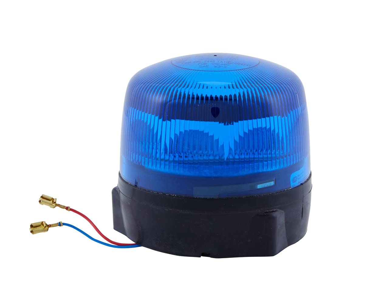 HELLA - LED-Rundumkennleuchte - RotaLED - 12/24V - blau - geschraubt - Kabel: 200mm - Menge: 1 - 2RL 010 979-101