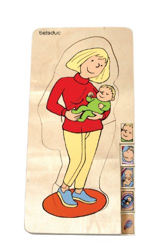 Beleduc Lagen-Puzzle Mutter aus Holz, zeigt den Verlauf einer Schwangerschaft, für Kinder ab 4 Jahren