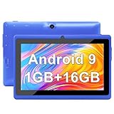 Haehne Tablet 7 Zoll, Android 9 Betriebssystem Tablet PC, Quad Core Prozessor, 1GB RAM + 16GB ROM, 1024 * 600 HD IPS, WiFi, 2500mAh, Bluetooth, Blau