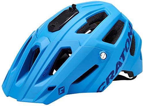 Cratoni AllTrack Mountainbike Helm Fahrradhelm mit Kamerahalter (Blue Rubber, S/M (54-58 cm))