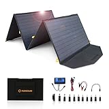 FlexSolar Foldable Solar Panel Kit 120W with Solar Controller,Outdoor Portable Solar Charger with Controller USB/Type-c Outputs For Caravan RV Boat Camper,Portable Power Station Cellphones