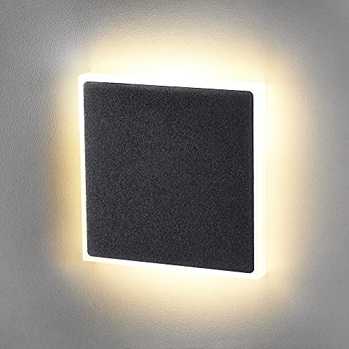 lambado® Premium LED Wandeinbauleuchte schwarz für Schalterdose - Treppenbeleuchtung 230V für Innen - 1.5W warmweiß für Ambiente & Sicherheit im Dunkeln
