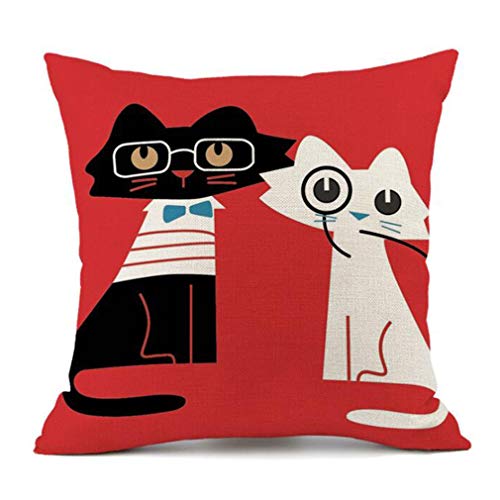 LWANFEI Cartoon Katze Kissenbezug Platz Dekokissen Fall Kissenbezug Kissenbezüge Schlafzimmer Sofa Home Dekorative, 1#