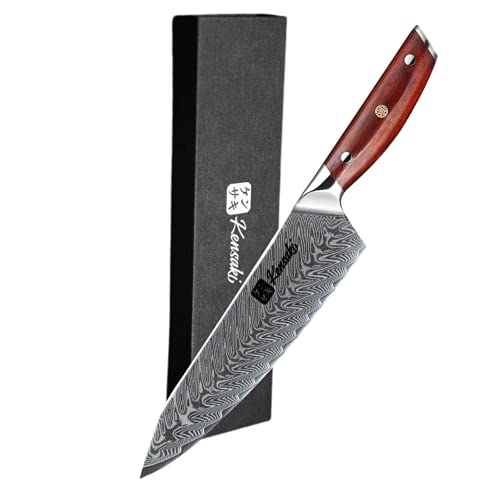 Kensaki Chefmesser aus Damaststahl Küchenmesser Damaszener Stahl | Style: Japan Messer
