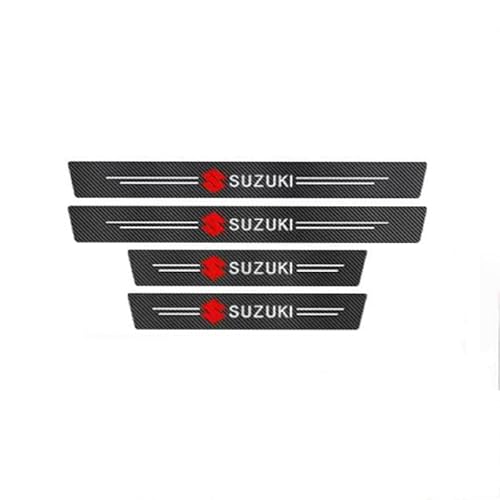 Auto Einstiegsleisten Schutz für Suzuki Swift 2023, Türschweller Schutz Kohlefaser Auto Einstiegsleisten Aufkleber rutschfeste Kratzfeste Zubehör,A