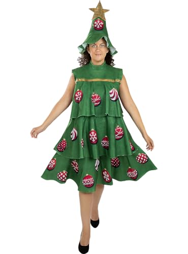 Funidelia | Weihnachtsbaum Kostüm für Damen ▶ Weihnachten, Baum - Kostüme für Erwachsene & Verkleidung für Partys, Karneval & Halloween - Einheitsgröße - Grün