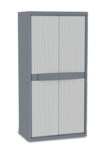 Terry Jumbo 3900 UW Hochschrank aus Kunststoff, XL, Besenschrank, grau, 89,7 x 53,7 x 180 cm