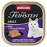 Animonda vom feinsten Nassfutter Katze Adult - mit Huhn + Meeresfrüchten 32 x 100g - hochwertiges premiere Katzenfutter Nass getreidefrei - Katze Katzen Nassfutter für Katzen Katzennassfutter