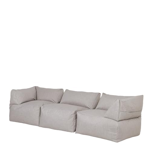 Icon Tetra Sitzsack Sofa, Grau, Sofa 3 Sitzer, Bodensofa, Wasserfest, Modulares Sofa, Wohnzimmer, Garten