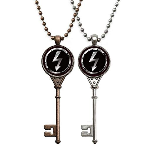 Schlüsselanhänger mit Logo, schwarzer Hintergrund, elektrisch, gefährlich, für Paare, Dekoration, M