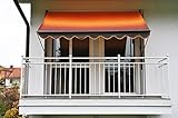 Angerer Klemmmarkise Exklusiv - Markise für Sonnenschutz - Montage ohne Bohren und Dübeln - ideale Balkonmarkise für Mietwohnungen (350 cm, Weiß-Grau-Gelb)