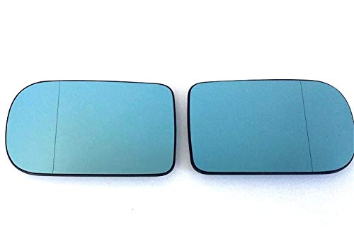 Achtung! Maße 166x106 mm, vergleichen Nicht abblendbar! Pro!Carpentis Spiegelglas rechts + Links kompatibel mit 5er 7er E38 E39 beheizbar blau